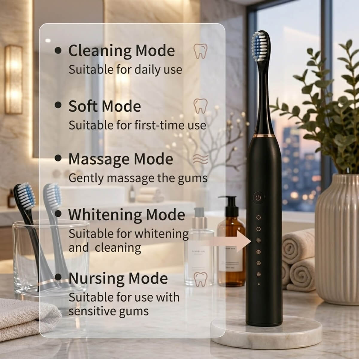 Sonic Electric Toothbrush 6 Cleaning Modes