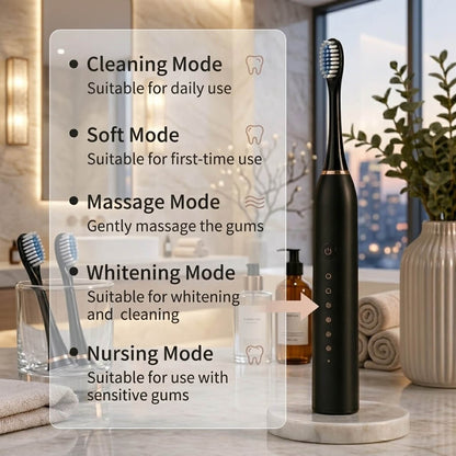 Sonic Electric Toothbrush 6 Cleaning Modes