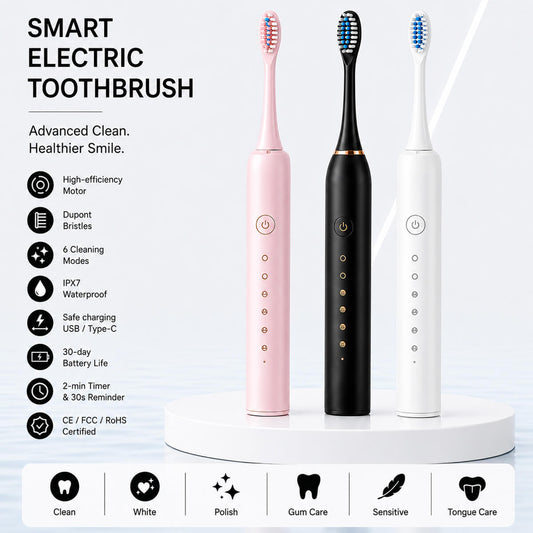 Sonic Electric Toothbrush 6 Cleaning Modes